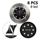 thumbnail image 1 of Paquete de 8 luces solares de disco, 8 luces LED solares para suelo, para exteriores, de acero inoxidable, impermeables, para pasarelas, caminos, césped, patios y jardines, 1 of 8