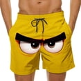 thumbnail image 2 of Axiiglly Mens Shorts Casual Funny Expression Print Drawstring Elasic Waist Swim Trunks Hawaiian Summer Beach Workout Shorts with Pockets S-5XL, 2 of 6