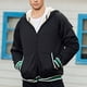 thumbnail image 2 of Sudadera con Capucha y Cremallera Completa para Hombre Sudadera con Capucha de Manga Larga de Fibra de poliéster Acolchada con cordón y 2 Bolsillos para Deportes Diarios Negro XXL, 2 of 5