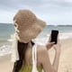 thumbnail image 5 of Sombrero de paja con lazo transpirable y circunferencia de 54-58 cm, sombrero de verano plegable de ala grande, sombrero para el sol para playa y mar, 5 of 6