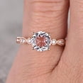 thumbnail image 5 of Antique Design 1.25 Carat Round Cut Morganite and Diamond Engagement Ring in 10k Rose Gold Jewelry, 5 of 5