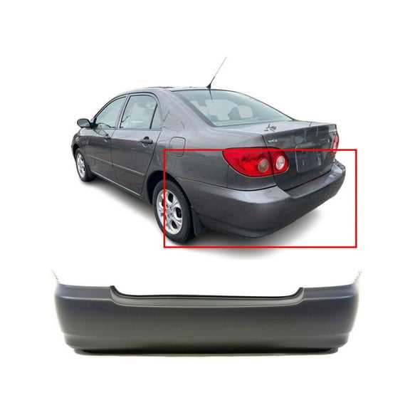 DCP Rear Bumper Cover For 2003-2008 Toyota Corolla Sedan 5215902911 TO1100208