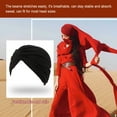 thumbnail image 4 of Linyer Muslim Turban Hijabs Caps Forehead Color Turbans Knot Hats Islamic Indian Bonnet Cotton Chemo Cancer Patients Headwear black, 4 of 4