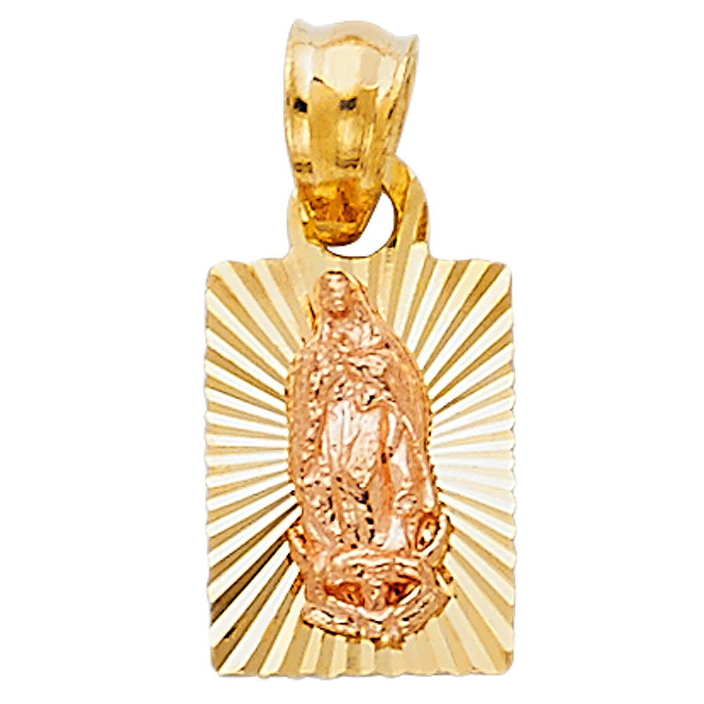 Jewels By Lux 14K White and Yellow Two Tone Gold Our Lady Of Guadalupe ...