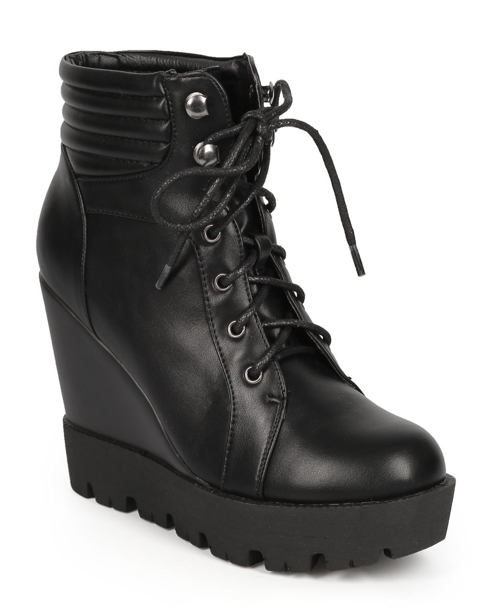 gwen canvas lace up lug sole boot
