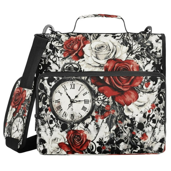 YAZAOO Zipper Binder trapper keeper Documents Organized Design Timeless Roses Printed