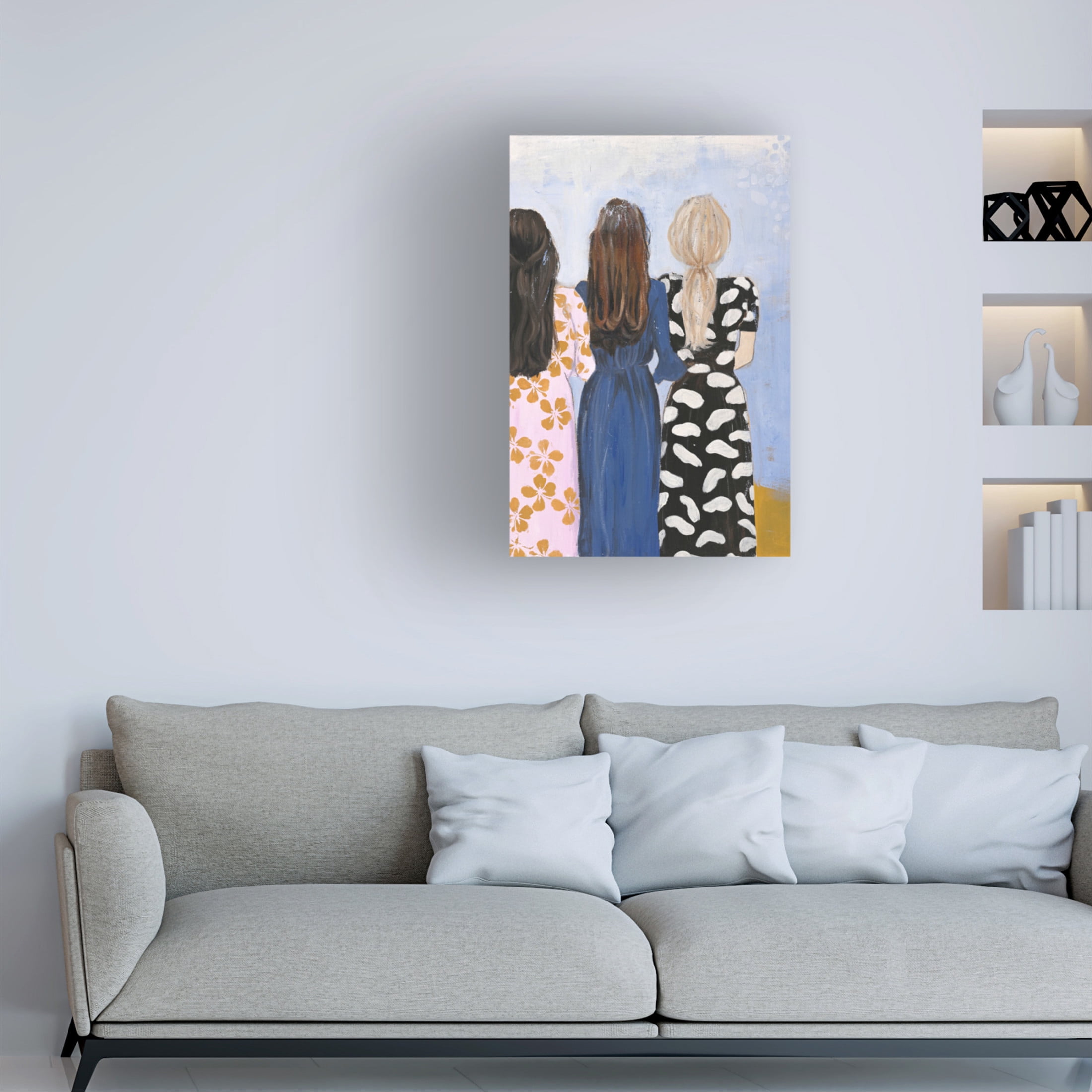 Canvas Wall Art - Design Fabrikken 'Girlmatch' Wall Art for Living Room, Bedroom, or Office Décor by Trademark Fine Art - 30 x 47 Inches