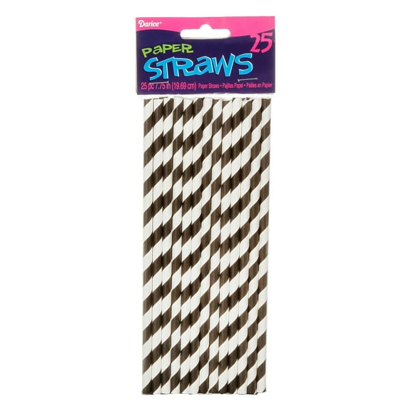 Striped Paper Straws: Black Stripe Party Pack