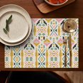 thumbnail image 4 of Multicolor Ethnic Geometric Pattern Summer Placemats Table Placemats Set Of 6-Linen Kitchen Washable Placemats Table Mats 11.8"x17.7" Non-Slip Heat Resistant, 4 of 5
