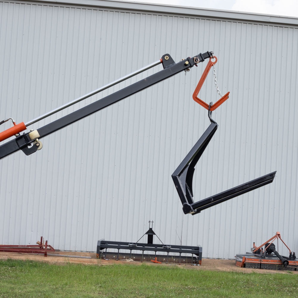 Titan Attachments 26ft Telescoping Hydraulic Truss Boom Jib Crane Fits Skid Steer Quick Tach, 313" Max Reach, 3" Bore x 90.5" Stroke, Easily Lift Hay Bales, Feed, Trusses, Beams, Dry Wallboards
