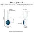 thumbnail image 5 of Rosec Jewels Classic J Hoop Drop Earrings with London Blue Topaz and Diamond for Women - AAA Quality, 18K White Gold, 5 of 8