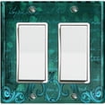 thumbnail image 1 of Metal Light Switch Plate Cover Elegant Green Letter Frame Damask DAM069, 1 of 15
