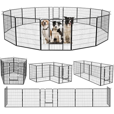 Waleaf Heavy Duty Dog Playpen , 8 Panels Dog Fence 40 inches, Portable Pet Fences Indoor Outdoors
