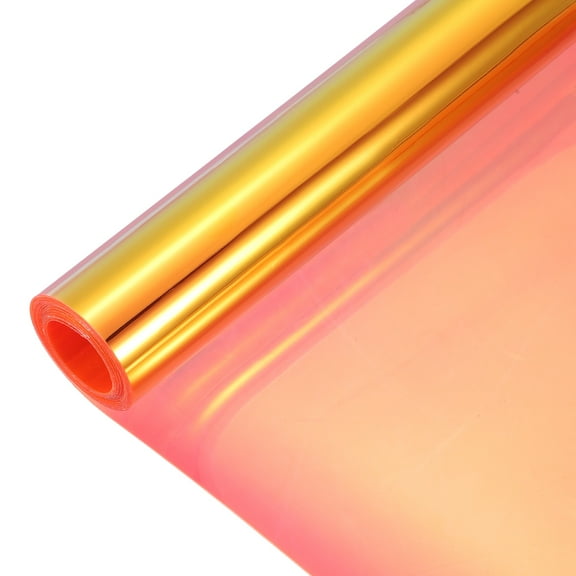 Holographic Clear Vinyl Film Holographic Fabric 12"x48",Laser Dark Orange