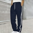 thumbnail image 2 of oqasdz Men's Pants Solid Color Winter Thermal Straight Leg Lightweight Sports Stretch Lined Trousers with Drawstring Casual Versatile Dailywear, 2 of 6
