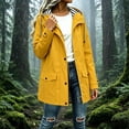 thumbnail image 2 of AnuYalue Women Waterproof Jacket Fashion Button Coat Striped Lined Windbreaker Jackets with Pockets Long Sleeve Outerwear, 2 of 8