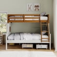 thumbnail image 4 of Furniture of America Dranden Solid Wood Twin over Full Bunk Bed in Oak, 4 of 13