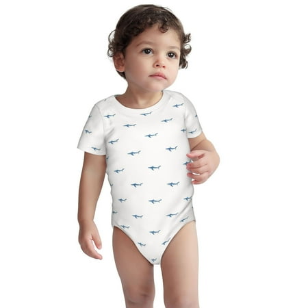 

Yiaed Party Shark Cute Print Baby Short-Sleeve Bodysuit Newborn Clothes Baby Clothes Baby Onesies Newborn Onesies-18 Months