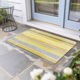 thumbnail image 2 of Yellow Nordic Style Stripes Doormat Outdoor Entrance 18"x30", Yellow Gray Texture Absorb Moisture Dirt Door Mats, Non-Slip Rubber Backing Floor Mats Indoor, Low-Profile Front Door Rugs, 2 of 9