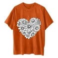 thumbnail image 3 of WREESH Oversized Casual T-Shirts Women's Short Sleeve Round-Neck Graphic Tops Orange, 3 of 5