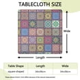thumbnail image 2 of Pink Diverse Mandala Pattern Square Fitted Tablecloth with Elastic Edge,Square Table Cover,Washable Elastic Table Cover for Home Kitchen Party Decor 34"x34", 2 of 6