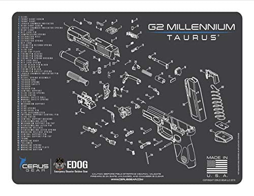 Edog Taurus G2 Cerus Gear Schematic Exploded View Heavy Duty Pistol Cleaning 12x17 Padded Gun Work Surface Protector Mat Solvent Oil Resistant Walmart Com