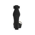 thumbnail image 3 of BLISSFUL STEP Women's Shoes Faux Suede Ankle Strap Open Toe High Chunky Heel Platform Sandals Black 6, 3 of 8