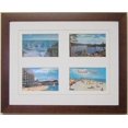 thumbnail image 1 of Post Card Frame for Four (4) 3.5" X 5.5" Post Cards Walnut Frame with White (White Trim) Matting, 1 of 4