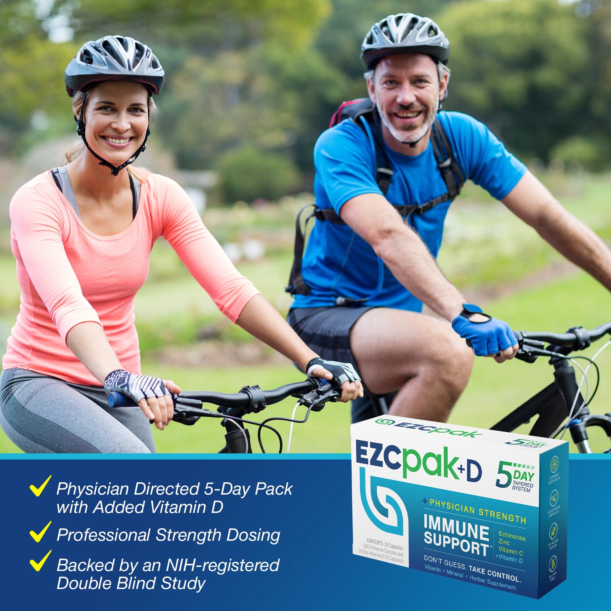 EZC Pak+D 5-Day Immune System Booster, Vitamin D, Vitamin C and Zinc for Immune Support