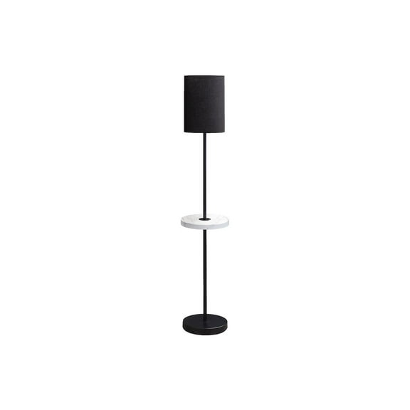 Monarch 62"H, Floor Lamp, Black Metal, White Marble, Contemporary, Modern