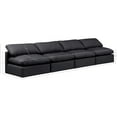 thumbnail image 3 of Meridian Furniture Indulge 140" Vegan Leather Modular Sofa in Black, 3 of 8