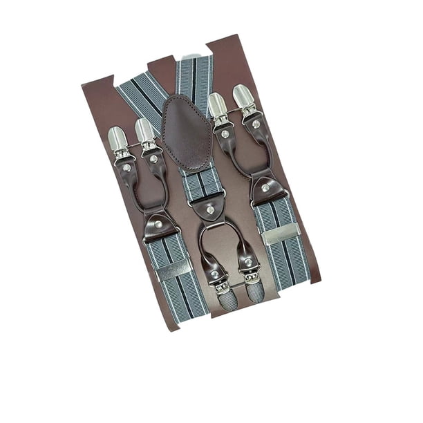 Tirantes para hombre con 6 clips, correas elásticas gruesas, accesorios de hardware