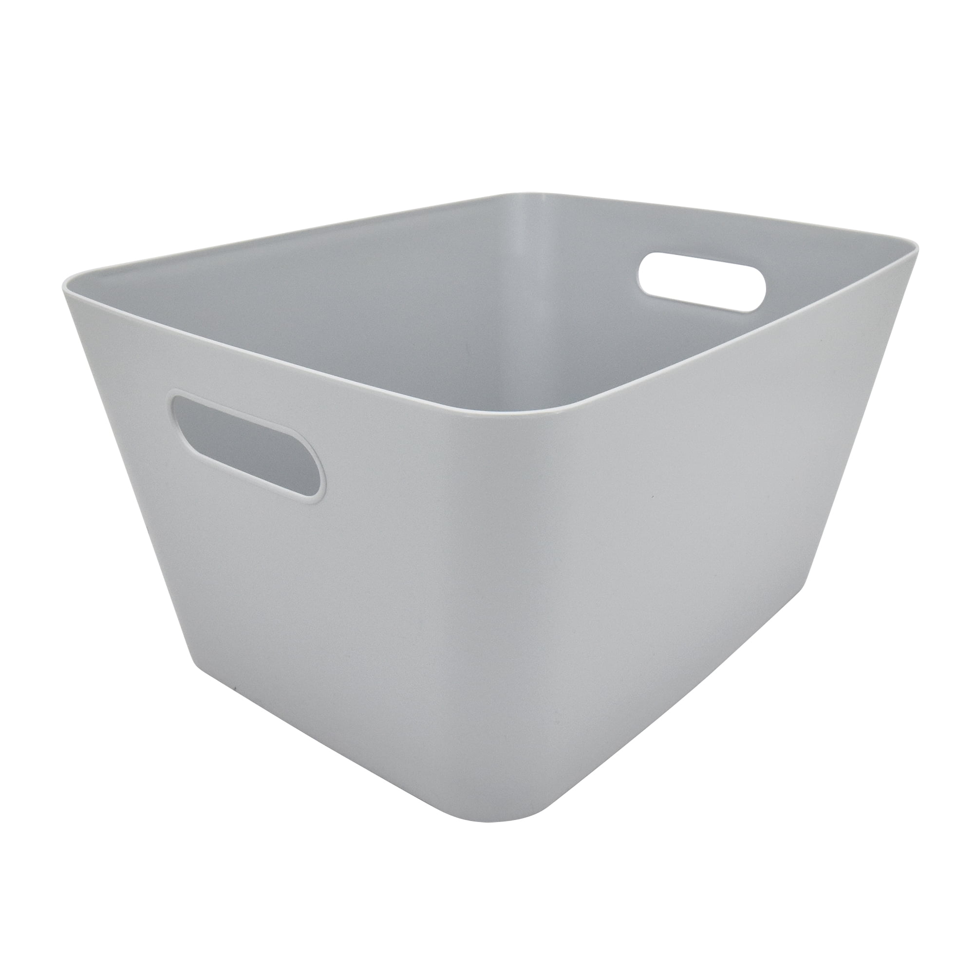 Mainstays Large Plastic Storage Bin, Soft Silver