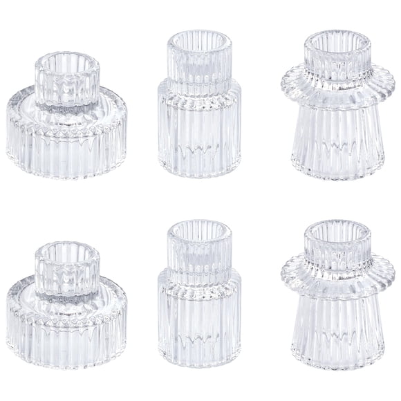 Portavelas Vixdonos de cristal transparente (6 unidades)