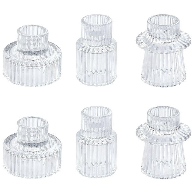 Portavelas Vixdonos de cristal transparente (6 unidades)