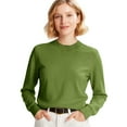thumbnail image 2 of Women Sweaters Long Sleeve Tops Classic Crew Neck Pullover Sweaters Loose Dressy Casual Basic Clothes Army Green M, 2 of 5