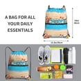 thumbnail image 2 of Fuzoiu Boards and Beach Print Drawstring Backpack Water Resistant String Bag Sports Sackpack Gym Sack for Men Women, 2 of 5