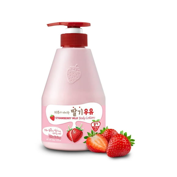 Loción corporal WELCOS KWAILNARA Fresa Milk 560g