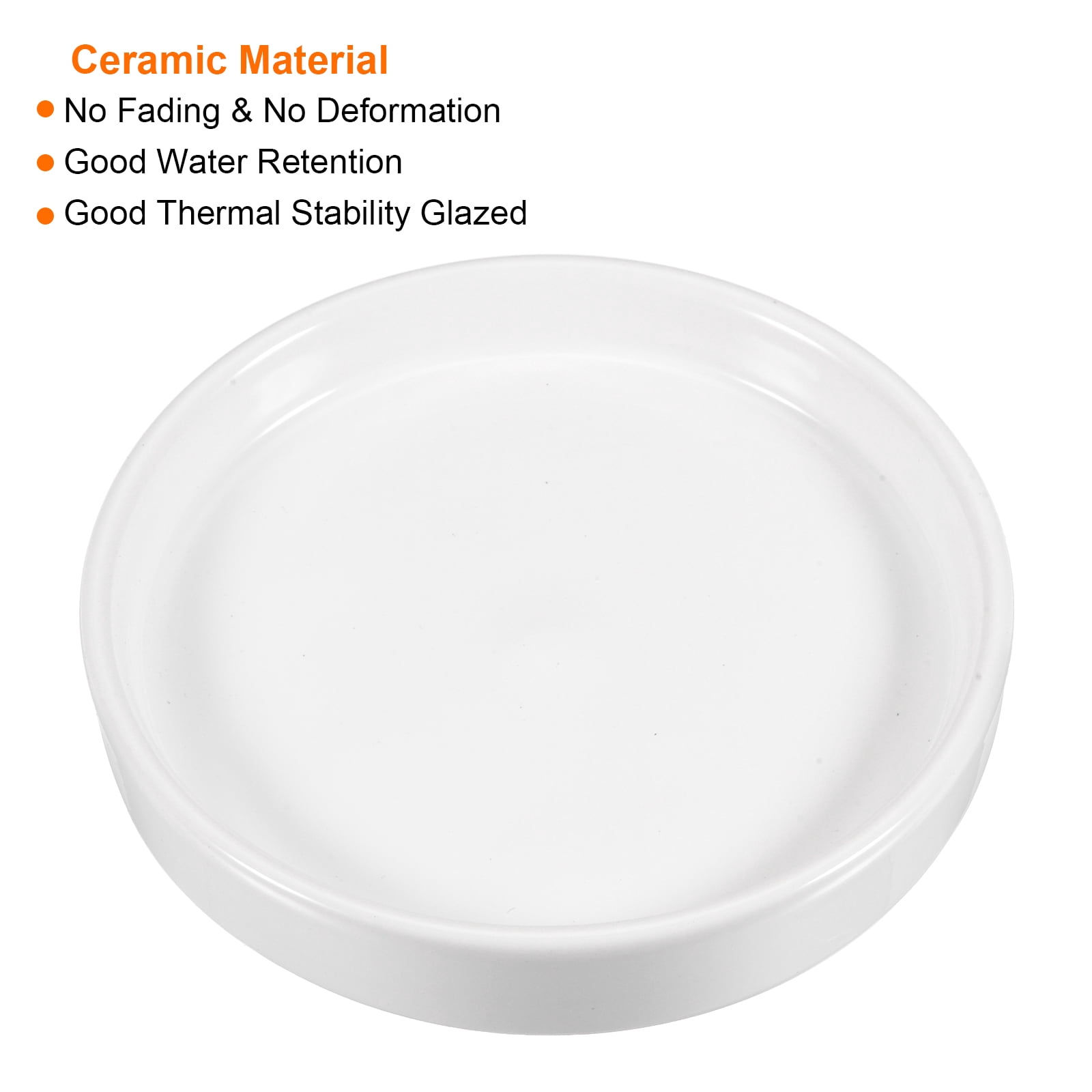 Unique Bargains Ceramic Round Plant Pot Saucer Drip Tray for Gardening 2pcs White 11.5cm