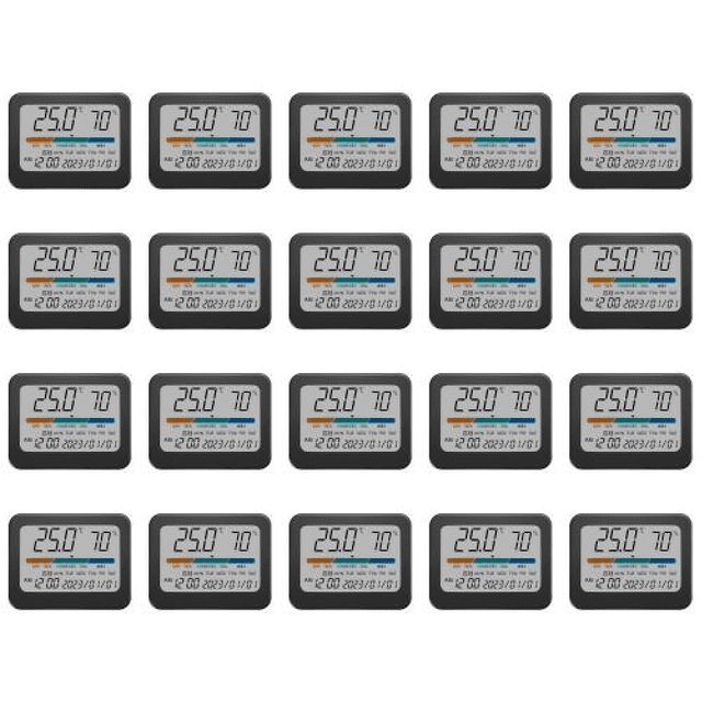 Termómetro Digital Higrómetro Reloj Colorido Multifunción para Uso Doméstico