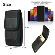 TSV Belt Phone Pouch, Nylon Cell Phone Holster, Pocket Carrying Pouch Fit for iPhone, Samsung Galaxy, Black