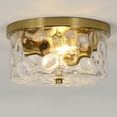 thumbnail image 2 of Gold Vintage Ceiling Light Fixture Semi Flush Mount with Bubble Glass Shade 2-Light Farmhouse Ceiling Light Ceiling Lamp for Living Room Bedroom Foyer Hallway 11.8", 2 of 8