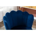 thumbnail image 6 of Desk Chairs With Wheels, Shell Design Swivel Barber Vanity Executive Office Chair With No Arms For Living Room Bedroom, Blue, 6 of 7