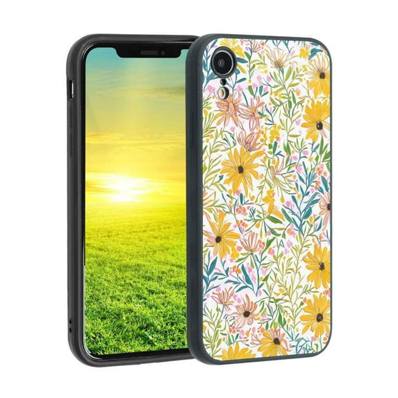 Flowers Phone Case, Degined for iPhone XR Case Men Women, Flexible Silicone Shockproof Case for iPhone XR