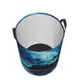 thumbnail image 2 of KLL Hawaiian Beach Pirate Moon Waterproof Foldable Laundry Hamper Bucket with Handles for Storage Bin,Kids Room,Home Organizer (Small ), 2 of 7