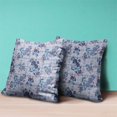 thumbnail image 4 of Amrita Sen Designs CAPL1145BrCDS-BL-18x18 18 x 18 in. Checkerboard Marigold Flowers Broadcloth Indoor & Outdoor Blown & Closed Pillow - Grey, Indigo & Red, 4 of 5