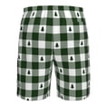 thumbnail image 6 of Kdxio Green White Christmas Tree Lumberjack Plaid Pattern Mens Casual Shorts - Drawstring Summer Beach Sports Shorts for Men, 6 of 9