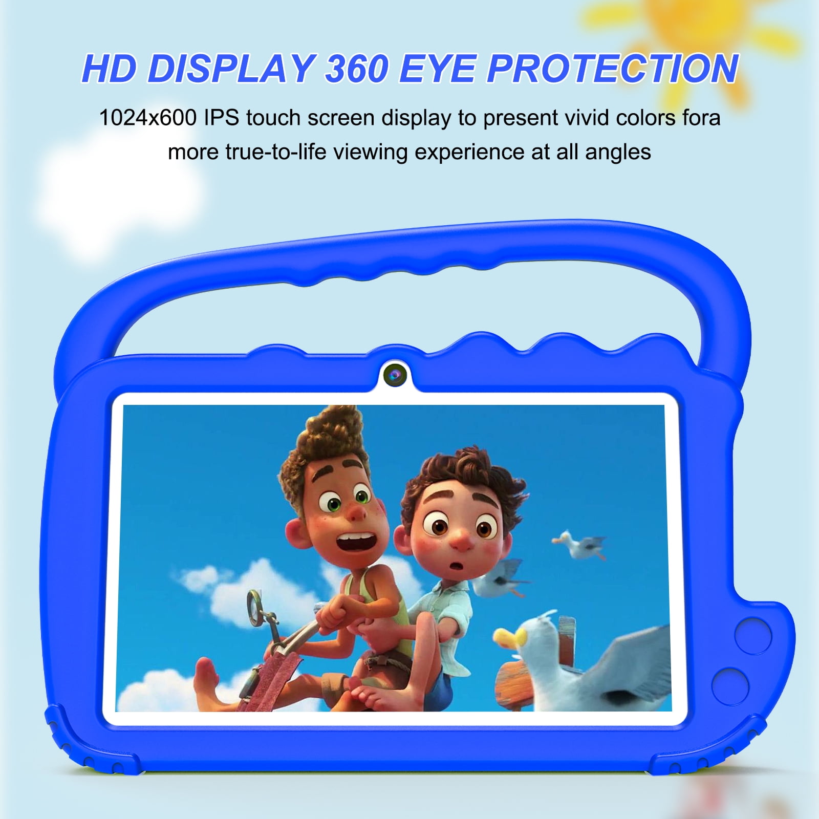 Kids Tablet, Toddler Tablet, 7 inch Tableta for Boys Girls, 32GB ROM 4GB RAM Android 12 Tablet, WiFi Dual Camera 7" Safety Eye Protection Screen, Parental Control APP, Latest Model Kid Tablets. Blue.