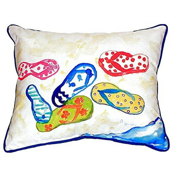 Six Flip Flops Small Indoor/Outdoor Pillow 12x12