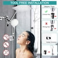 thumbnail image 2 of Shower Head, 8 Inch High Pressure Rainfall Shower Head/Handheld Shower Combo with 11 Inch Extension Arm, 9 Settings Adjustable Anti-leak Shower Head with Holder/Hose, Height/Angle Adjustable, 2 of 7